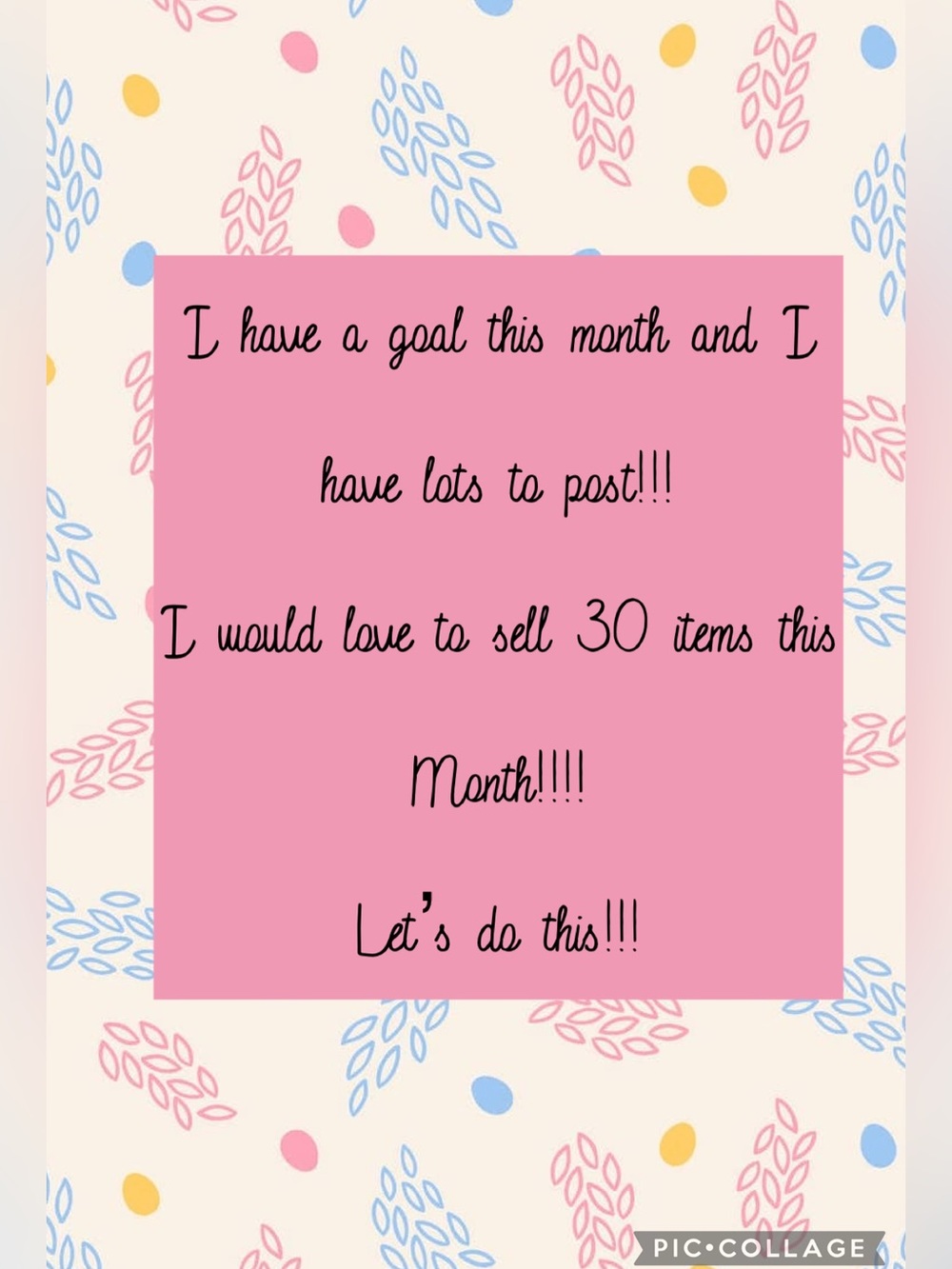 Monthly goal!!!!